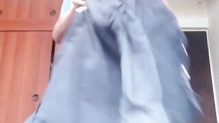 Skinny Latin twink with huge dick jerks off and cums on cam