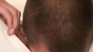 Inked amateur dude with big boner jerks off hard