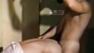 Kinky twink fucked bareback doggystyle after passionate BJ