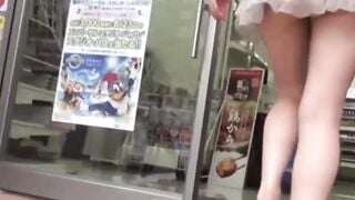 Japanese babe panties filmed flashing on hidden camera