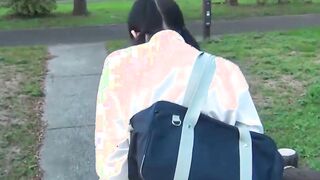 Japanese teen squirts after close up vibrator pussy play