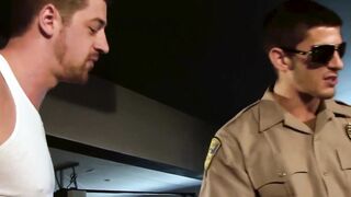 Gay suspect hammered hard by police officer and another stud