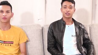 Latin twinks love raw ass fucking in threesome fuckfest