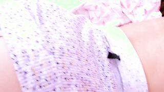 Hot Brunette plays with big cock and squirts