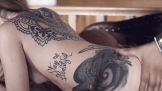 Tattooed babe Vanessa Vega pussy filled with hot creampie