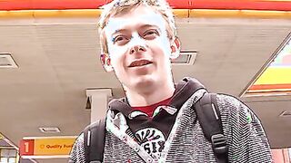 Cute twink picked up and slammed while traveling to class