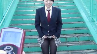 Japanese teen voyeur vibrator pussy play after school