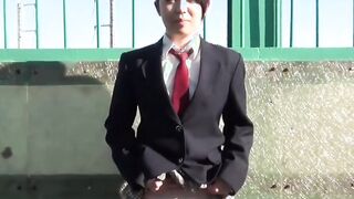 Japanese teen voyeur vibrator pussy play after school