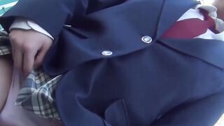 Japanese teen voyeur vibrator pussy play after school