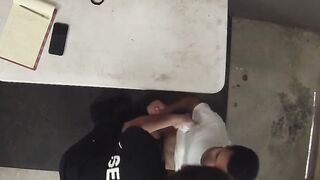 Latino twink perp fingered and barebacked by officer