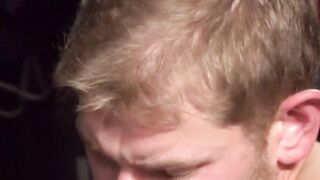 Skinny Alex sucking cock before tasting warm spunk