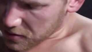 Skinny Alex sucking cock before tasting warm spunk