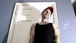 Handsome amateur dude Bobby unloading a big portion of jizz