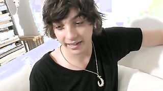Debaucherous amateur grabs cock and jerks off vigorously