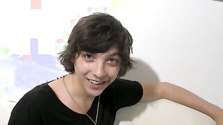 Debaucherous amateur grabs cock and jerks off vigorously