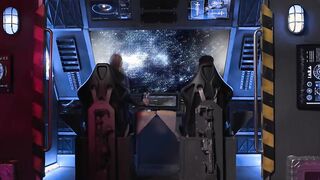 Busty TS astronaut gets analed by her friend