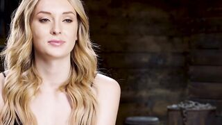 Blonde locked against the wall and fingered