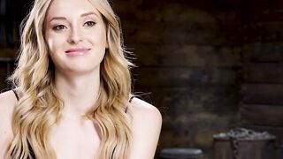 Blonde locked against the wall and fingered