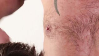 Delicious office studs barebacking in after hours threesome