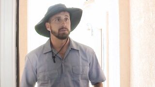 Stepson stud joins hunky dad fucking handsome gay mailman