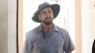 Stepson stud joins hunky dad fucking handsome gay mailman
