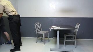 Detained jock sucks cock and rawrides to escape from custody