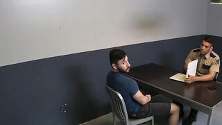 Detained jock sucks cock and rawrides to escape from custody