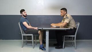 Detained jock sucks cock and rawrides to escape from custody