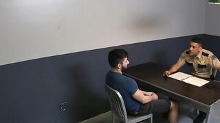 Detained jock sucks cock and rawrides to escape from custody