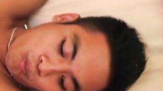 Oriental gay uses his feet and tight ass to please his daddy