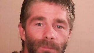 Bearded mature gay dude loves anal play while masturbating