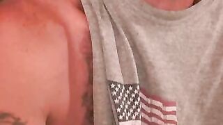 Bearded mature gay dude loves anal play while masturbating
