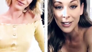 Blonde MILF Cherrie DeVille rubs pussy for her stepdaughter