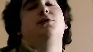 Chubby amateur bi dude Nick strokes his massive cock