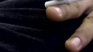 Jerking off outside the house after I blow my stick