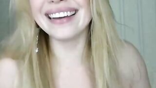 Blonde Babe having fun with Lush Toy on cam