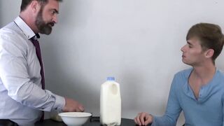 Tired daddy comes home from work and fucks stepson