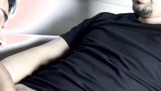 Straight Latin amateur cums in gays mouth after cock riding