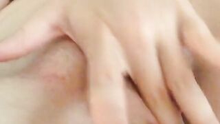 Petite Big Boobs Stepsister fingering her wet pussy