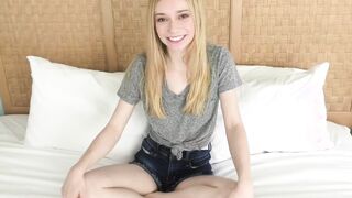 This cute teen cocksucker is making her first porn