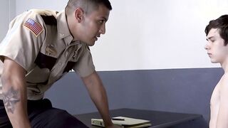 Officer barebacks thieving young dude after being sucked off