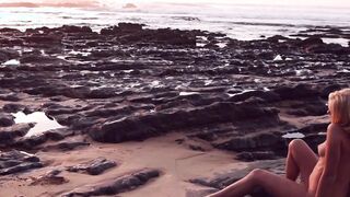 Pierced sensual babe Tracy A outdoor slow motion teasing