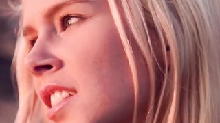 Pierced sensual babe Tracy A outdoor slow motion teasing