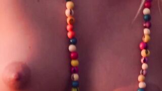 Pierced sensual babe Tracy A outdoor slow motion teasing