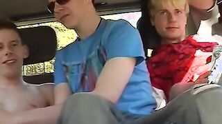 Twinks Josh, Danny and Todd breeding in the back seat
