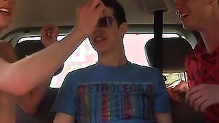 Twinks Josh, Danny and Todd breeding in the back seat