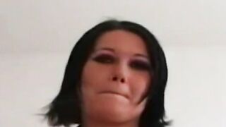 Nasty British chick is fucking her wet pussy using dildo