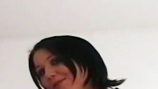 Nasty British chick is fucking her wet pussy using dildo