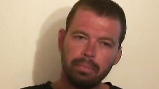 Hairy mature gay jerks off while smoking and shoots his load