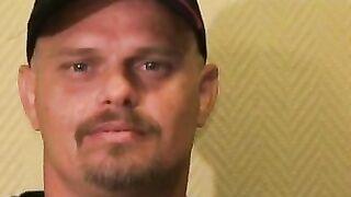 Bear belly amateur jerks his big dick and releases his load
